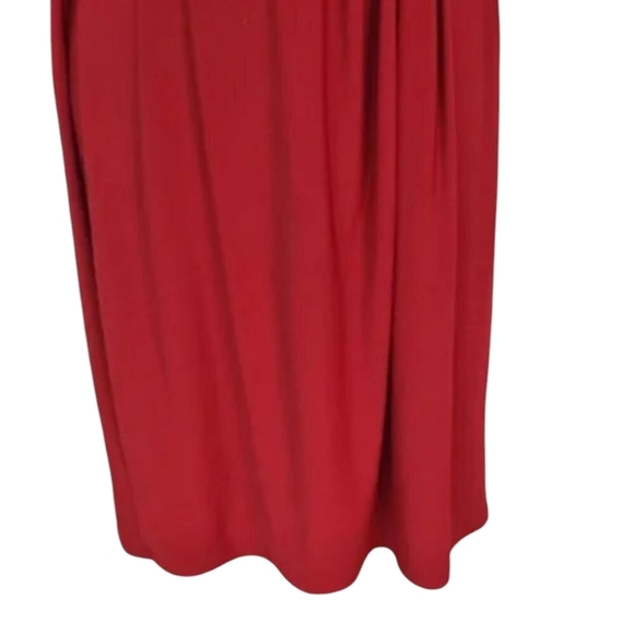 Chaps Women's Burgundy Red Faux Wrap V-Neck Stretch Dress Size PM NWT - Picture 5 of 10